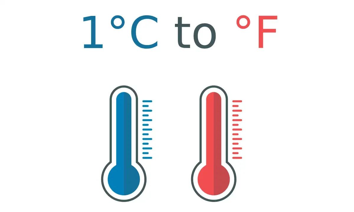 1 Celsius to Fahrenheit (1 C to f)